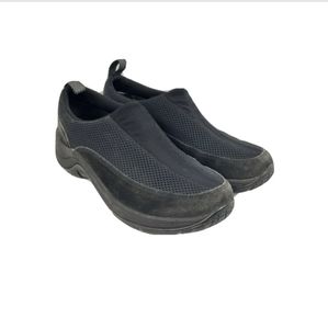 LL Bean womens Black Suede Slip on Sneakers
